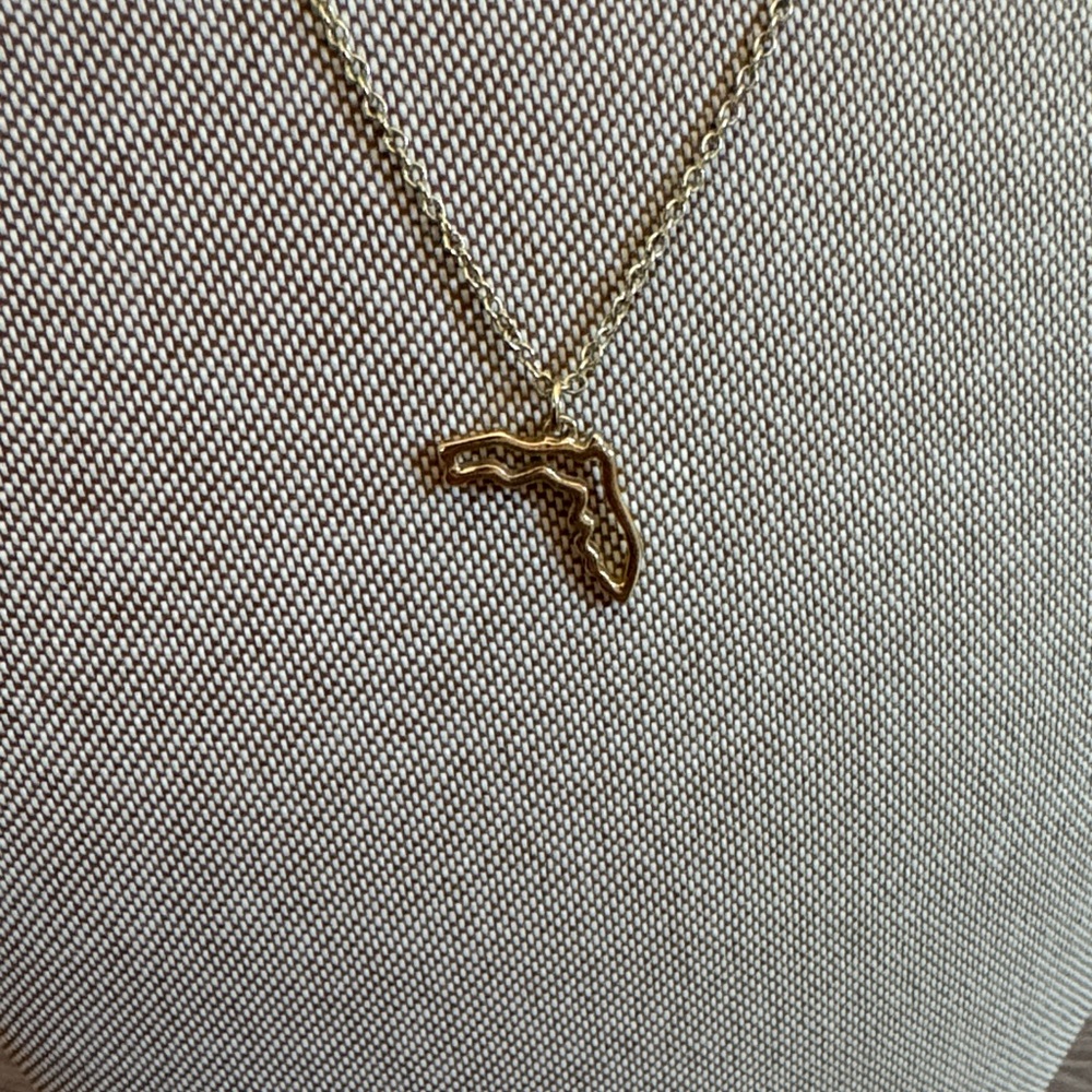 Gold State Pendant Necklace